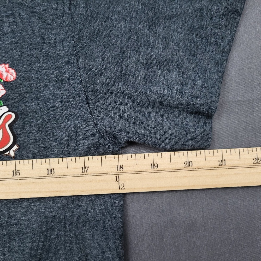 Gildan‎ Las Vegas Graphic T-Shirt S Charcoal Gray Heather Floral Butterfly Bird - Picture 7 of 11